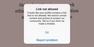 حل مشکل ارور Link not allowed اینستاگرام