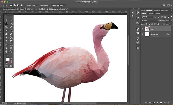 ساخت افکت low-poly بر روی تصویر چهره