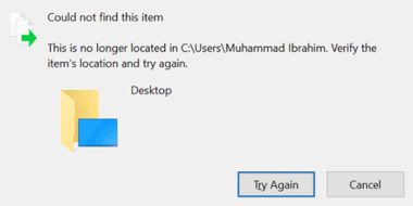 آموزش 10 روش رفع ارور Could not find this item ویندوز