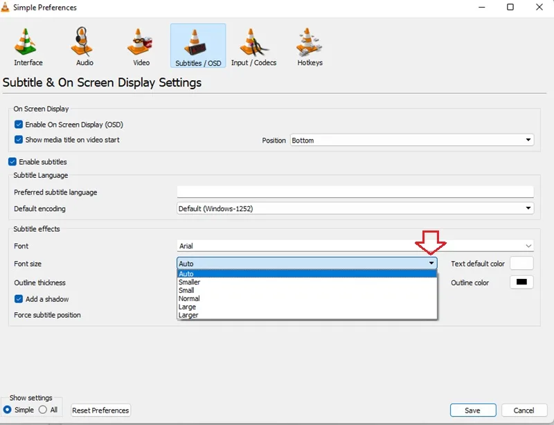 تنظیم زیرنویس در برنامه vlc