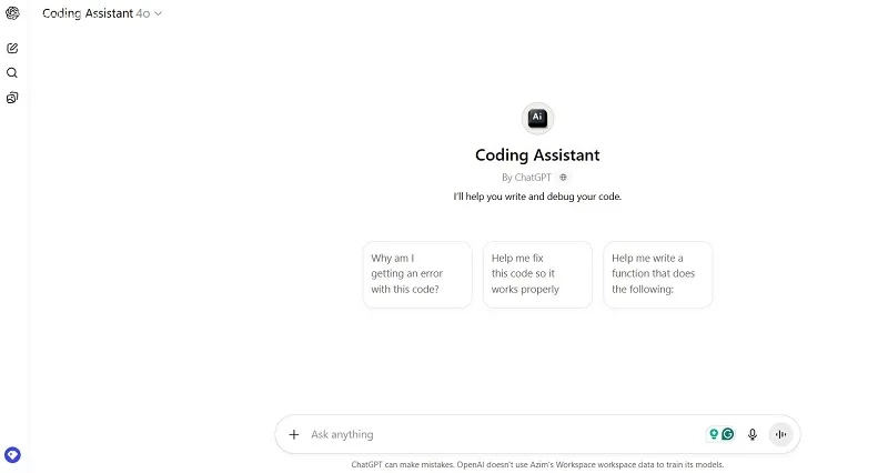 Coding Assistant چت جی پی تی