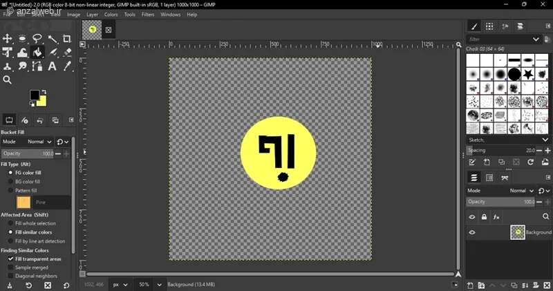 طراحی لوگو با نرم افزار ویندوز GIMP