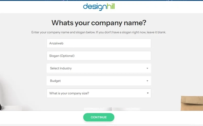 ارائه اطلاعات کمپانی برای سایت طراحی لوگو هوش مصنوعی Designhill