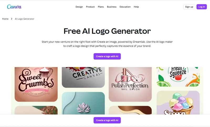 ساخت لوگو با هوش مصنوعی canva