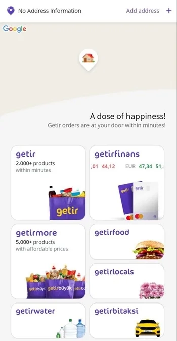 getir اپلیکیشن سفارش نیازمندی ها در ترکیه