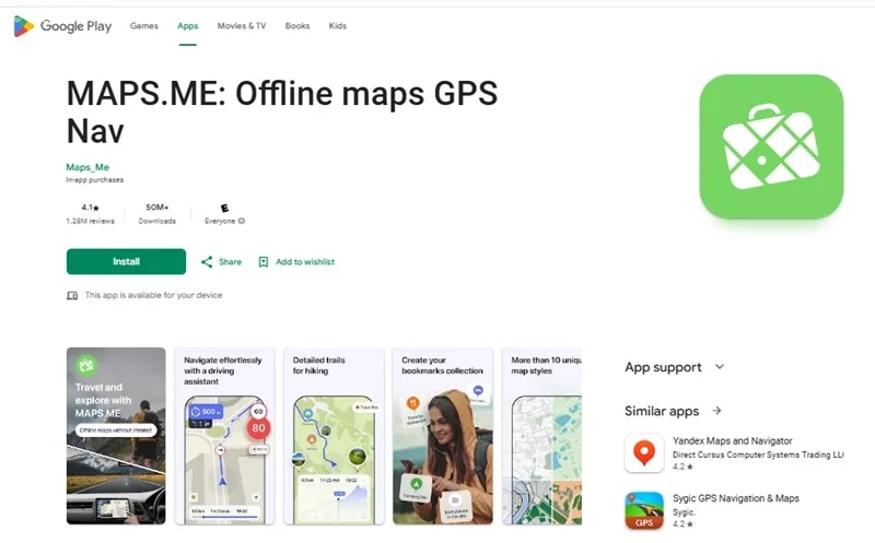 برنامه مسیریابی maps.me