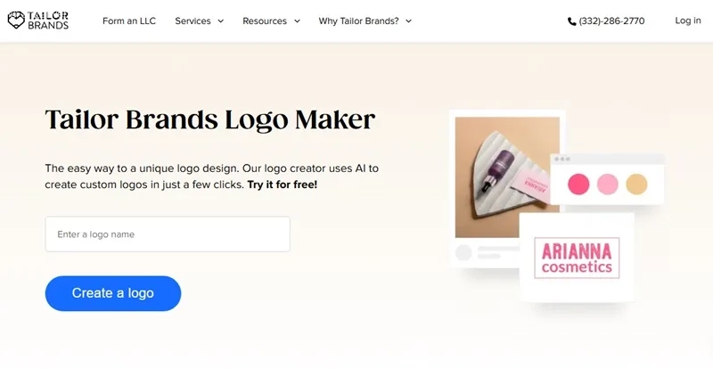 ساخت لوگو با هوش مصنوعی Tailor brand