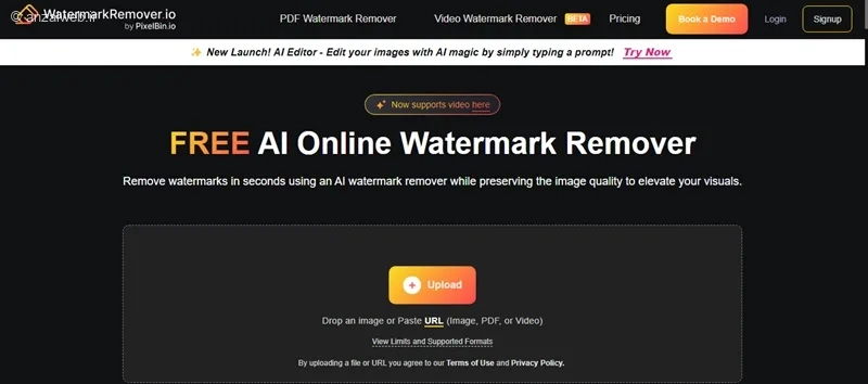حذف واترمارک ویدیو سورا در watermark-remover