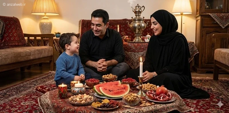 پرامپت عکس شب یلدا برای خانواده