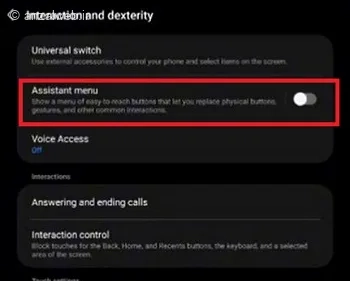 Assistant Menu را فعال کنید