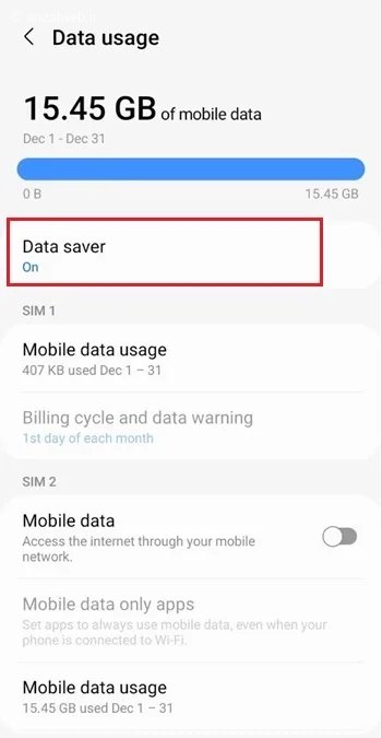 فعال کردن Data Saver اندروید برای کاهش مصرف کروم