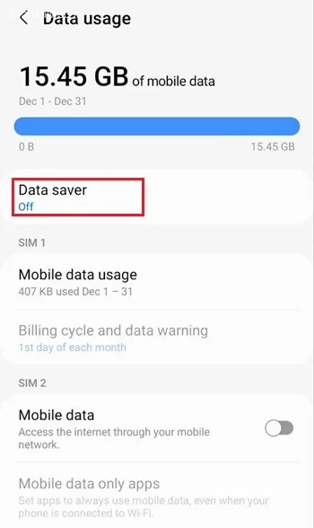 حل مشکل اینترنت ایرانسل با غیر فعال کردن Data Saver