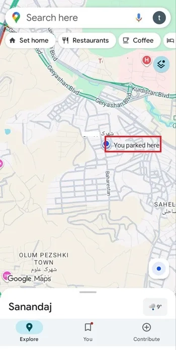 ردیاب ماشین با گوشی و برنامه Google Maps