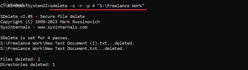  sDelete برای حذف دائمی فایل&zwnj; ها