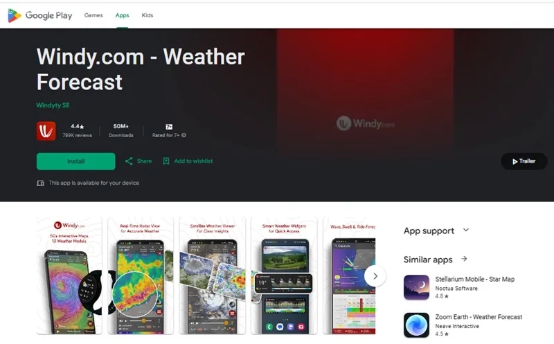 برنامه Windy