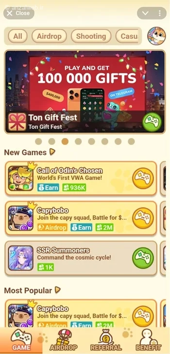 ایردراپ تلگرام Catizen