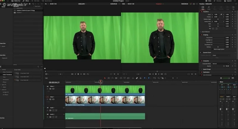 نرم افزار DaVinci Resolve برای حذف پرده سبز