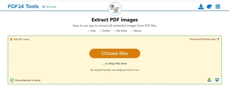 ابزار آنلاین استخراج عکس از پی دی اف PDF24 Tools