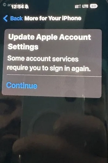 ارور Update apple account settings و قفل شدناپل اکانت