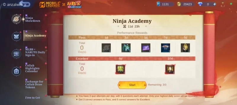 انجام رویداد mobile legend