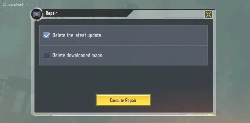 گزینه Delete latest update