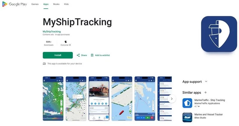 برنامه MyShipTracking برای اندروید و آیفون