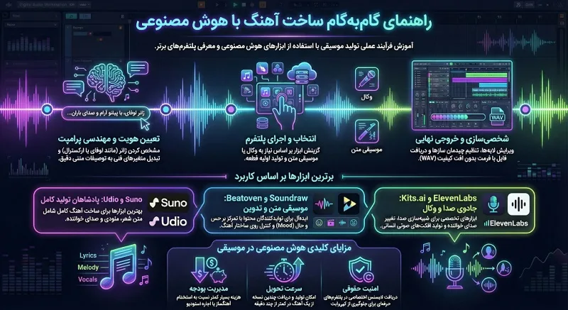 آموزش قدم&zwnj;به&zwnj;قدم ساخت آهنگ با هوش مصنوعی (راهنمای عملی)
