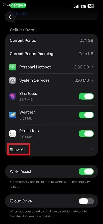 لیست برنامه ها&nbsp;و Show All 