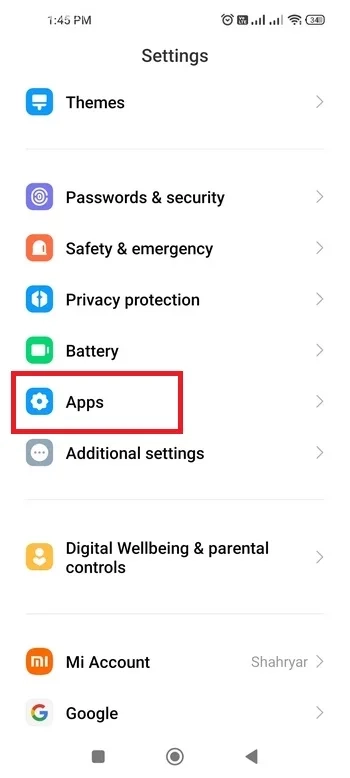 گزینه&zwnj; Apps یا برنامه&zwnj; ها