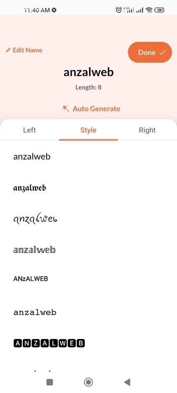 انتخاب استایل