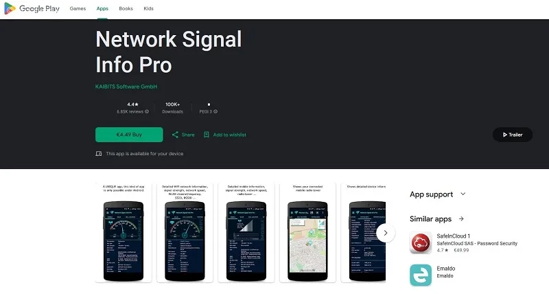 برنامه رایگان Network Signal Info