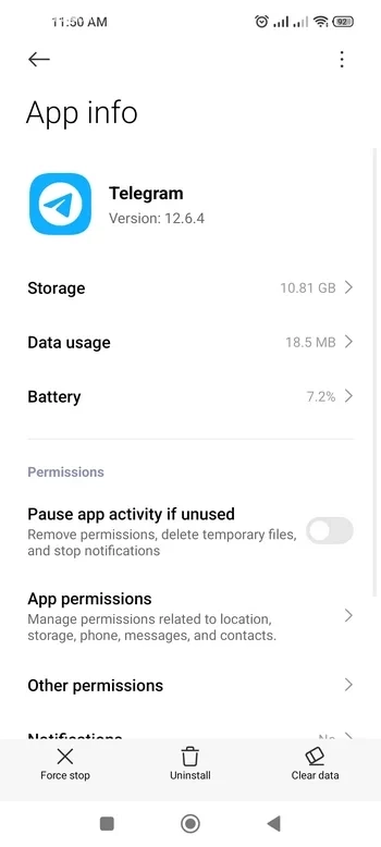 storage را انتخاب کنید