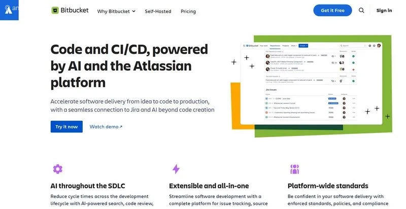 Bitbucket مناسب برای تیم&zwnj; های کوچک و سازمانی