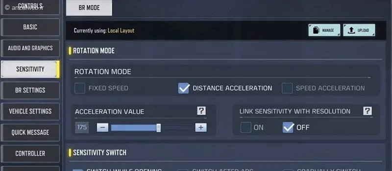 حالت Distance Acceleration