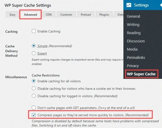 افزونه WP Super Cache