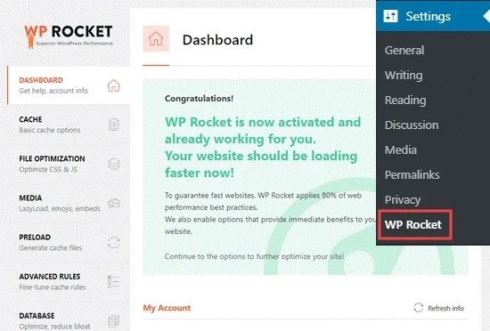 افزونه WP Rocket