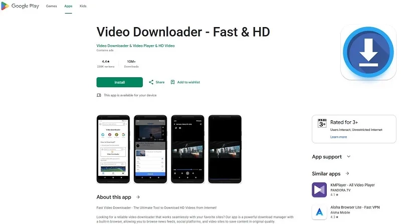 ویدیو دانلودر Video Downloader - Fast & HD