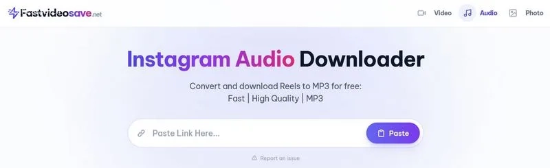 ابزار آنلاین تبدیل ریلز به موزیک Fastvideosave