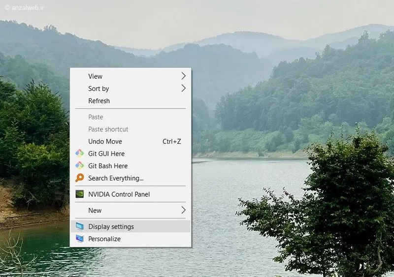 گزینه Display settings