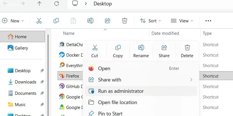 اجرای برنامه به صورت Administrator