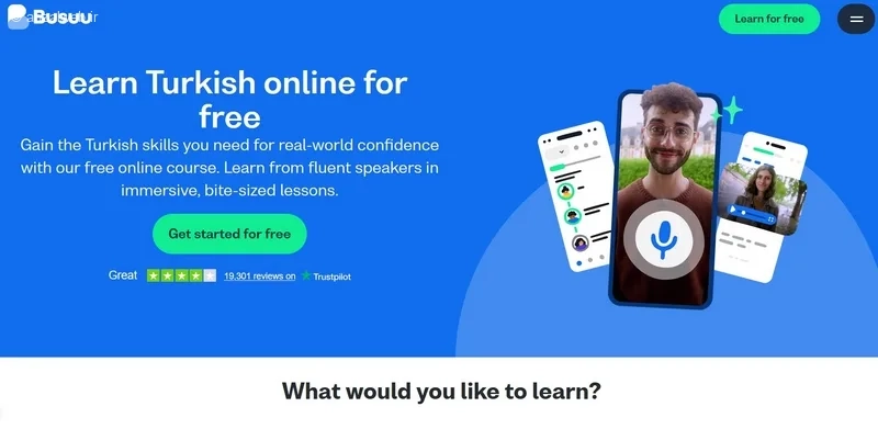 اپ زبان ترکی استانبولی Busuu