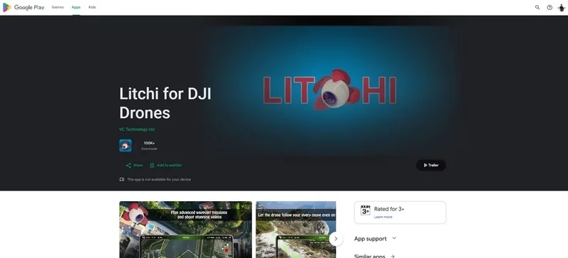 برنامه Litchi برای هلی شات