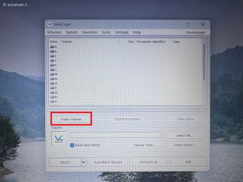 اجرا VeraCrypt