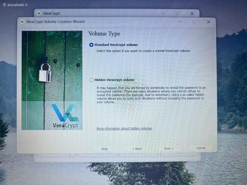 گزینه Standard VeraCrypt volume