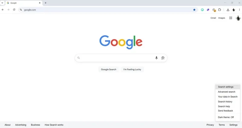 گزینه Search settings