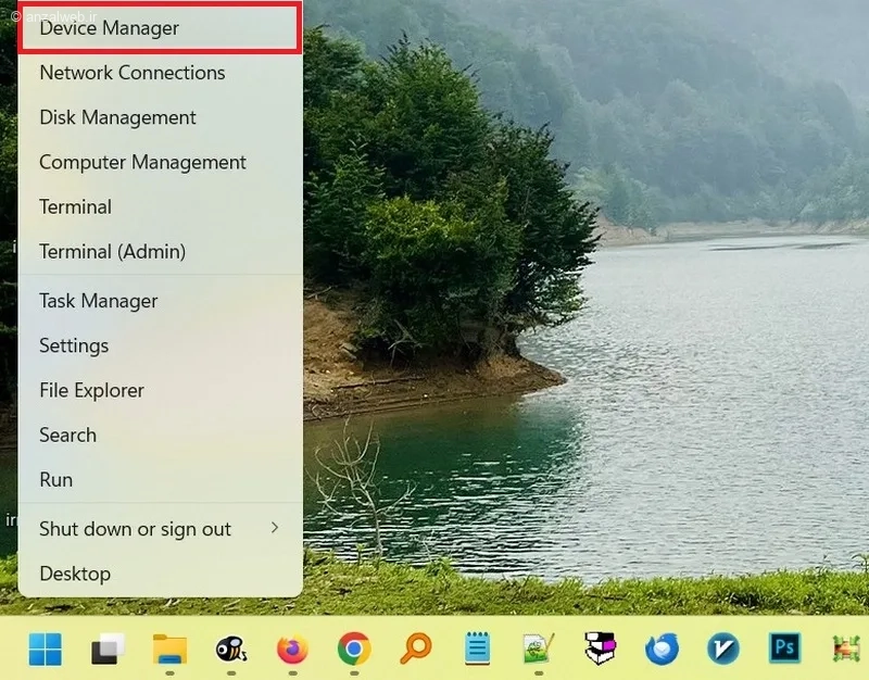 بخش Device Manager
