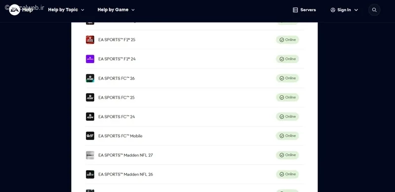 بالا نیامدن اف سی به دلیل مشکل از سروری های EA&nbsp;