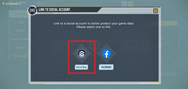 پنجره Link to social account