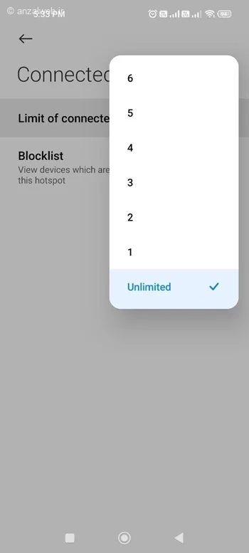 تعداد کاربران مجاز را در بخش Connected devices