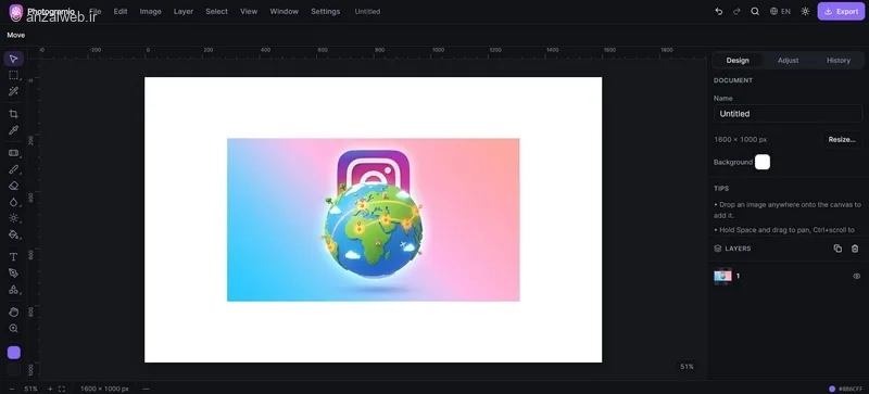 فتوشاپ آنلاین تحت وب Photogramio